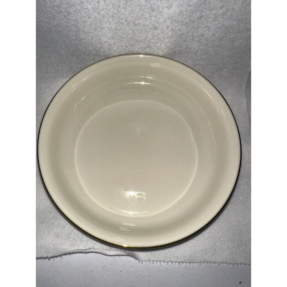New Lenox Eternal Ivory Gold Trim Rim Soup Plate Bowl 7.5